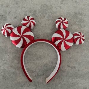 🎄 Mickey Mouse Peppermint Swirl Ear Headband for Adults Christmas Mouse Ears